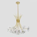 LightInTheBox Modern Gold Crystal Chandeliers Flower Dandelion Chandeliers Bouquet Pendant Lights Fixtures Hanging Ceiling Light for Living Room Restaurant (Light Source:Warm White)