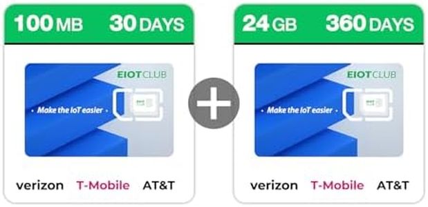 EIOTCLUB Data Only SIM Card Triple Play (100MB Trial+24GB 360Day), Work on AT&T, T-Mobile and Verizon Networks