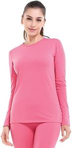 MANCYFIT Thermal Underwear for Women Long Johns Set Fleece Lined Ultra Soft Light Pink X-Large