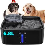 Dog Water Fountain, 6.8L/230oz/1.8G Ultra Large Pet Fountain, Premium Cat Fountain with 5 Filtration& Smart Safe Pump& LED Shortage Reminder, Great for Large Dogs Cats& Multi-Pet Home