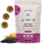 MommaBear Organics Handcrafted Kids Cough Lollipops (Ages 2-11) - Natural Sore Throat Relief & Cough Drop Suckers - Elderberry Bits, Honey & Organic Flavors - Tightly Sealed for Freshness - 10 Count