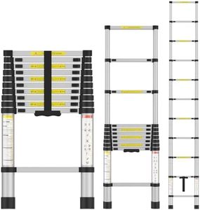 Advwin Telescoping Ladder, 10.5 FT/3.2M Aluminum Portable Extension Folding Ladder, Multi-Purpose Compact Ladder 150KG Max Capacity