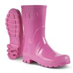 JUJU Wellies for Women | Waterproof Short Ladies Wellies | Pink | UK Size 5 | Womens Calf Welly | PVC Rubber Boots | Comfy and Stylish Fit