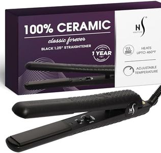 Herstyler Forever Straightening Flat Iron | Travel Friendly Dual Voltage 1.25 inch | Ceramic Hair Straightener For Silken Hair | Negative Ion Technology To Fight Frizz | Beautiful In Black