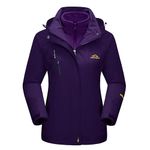 MAGCOMSEN Winter Coats for Women Snow Jacket Waterproof Fleece Lined Ski Coats 3 in 1 Warm Dark Purple M