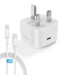 30W Fast Charger for iPhone,[MFi Certified] USB C Fast Charger Plug Power Adapter with 6FT Type C to Lightning Cable Compatible with iPhone 14/13/12/11 Pro/Pro Max/XS Max/XS/XR/X/SE/8/iPad and More