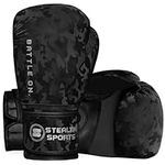 Stealth Sports Boxing Gloves – PU Leather Sparring Gloves for Men and Women – 8 10 12 14 16 Oz - Training Mitts, MMA, Muay Thai – Punching Bag, Focus Mitts Pads Kickboxing Gloves Camo (10oz)