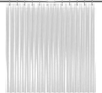 LiBa PEVA 8G Bathroom Shower Curtain Liner, 72" W x 84" H Clear 8G Heavy Duty Waterproof Shower Curtain Liner Anti-Microbial Mildew Resistant