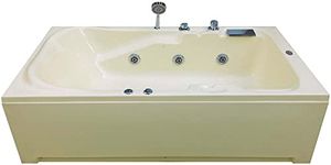 MADONNA Euro 5.5 ft Acrylic Massage Bath Tub with Whirlpool Massage and Filler System (Ivory)