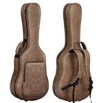 CAHAYA Acoustic Guitar Case Hardshell 20mm Thick Padding Waterproof PU Design Suitable for 40 41 Inch Acoustic Guitar with 3 Pockets and Storage Box Brown, CY0227