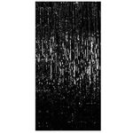 Halloween Curtain Black Foil Fringe Curtain Tinsel Streamers Photo Booth Backdrop Curtain Birthday Favors Halloween Stranger Theme Party Haunted House Entrance Decorations (Black) 240cm X 100cm