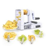 COMMERCIAL CHEF Mini Spiralizer Pasta Maker, Food Spiralizer Set with 4 Blades and Veggie Noodle Maker, Manual Vegetable Spiralizer for Squash, Zucchini, Potatoes, Carrots and More