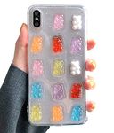 UnnFiko 3D Clear Case Compatible with iPhone, Super Cute Cartoon Bears, Funny Creative Soft Protective Case Cover (Bears, iPhone XR)