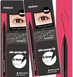 [thebom] Ultra-Fine Slim Eyeliner Waterproof Liquid Eye Makeup (Black, 2ea) Korean Beauty