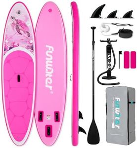 FunWater Stand Up Paddle Board Ultra-Light Inflatable Paddleboard with SUP Accessories for Adults & Youth of All Skill Levels (Pink Turtle)