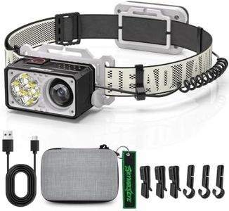 Skywolfeye LED Headlamp Rechargeable, 2500 High Lumens Head Lamp with Red Light 8 Modes,Waterproof Lightweight Hardhat Head Flashlight for Camping Running Fishing Crafting Mechanic Work