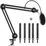 DEVICE OF URBAN INFOTECH Microphone Stand with Pop Filter, Heavy Duty Mic Stand with Pop Filter Suspension Scissor Boom Arm Stand for Blue Yeti Snowball and Blue Yeti Nano