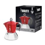 Bialetti - Moka Induction, Moka Pot, Suitable for all Types of Hobs, 2 Cups Espresso (2.8 Oz), Red