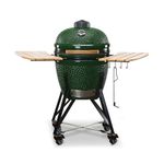 KAMADO BONO Green Egg BBQ Grill, 21" I Kamado BBQ Charcoal Grill with Dual Zone Grilling System I Ceramic bbq Smoker for Cooking, Smoking & Baking