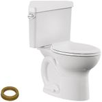 American Standard 609AD001.020 Cadet Pro Two-Piece Toilet with Slow-Close Seat and Wax Ring, Elongated Front, Left Hand Flush, White 1.28 gpf