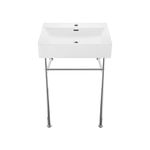 Swiss Madison Claire 24" Ceramic Console Sink in Glossy White Basin