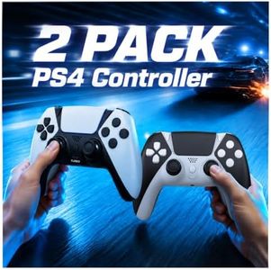 Enstixsm 2 Pack for PS4 Controller,Wireless Dual Remote Shock Control for PS4 Slim Pro,ALPS Zero Drift Sticks Game Control,PC Gaming Turbo Back Paddles Gamepad,Alternative Original