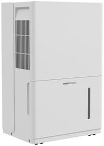 Amazon Basics Large Dehumidifier for Basements, Bathroom, up to 4000 SFT, 50 Pint, With Drain Pump, Energy Star Certified, Timer, Auto-Defrost, Overflow Protection, White