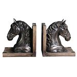 JHNIF A Pair of Resin Animal Bookends. Brown Horse Head Shape