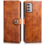 WOW IMAGINE Shock Proof Flip Cover Back Case for Nokia G42 5G (Designer Magnetic Button Flip Case | Inbuilt Wallet Pockets & Stand | Leather Finish | Alder Brown)