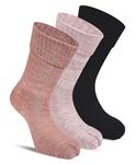 RC. ROYAL CLASS Women Woolen Winter Wear Thermal Thumb Socks, Calf Length Terry Thick Towel Cushioned, Warm & Cozy Thermal Thumb Socks For Women (Pack of 3 Pairs) Multicolored