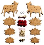 The Brown Box® Pichwai Painting MDF Cutouts,Pichwai Cow Cutouts,Art and Craft kit for Adults,Lotus Cutouts,Hobby kit,Wall Hanging Decor.