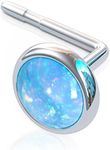 Nose Stud Blue Opal 925 Sterling Si