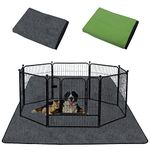 PetierWeit Dog Mats for Floors 2 Packs Reusable Dog Carpet 48” x 40” XLarge Washable Dog Pen Mats Non-Slip Fast Absorbent Dog Pee Pad Indoor Whelping Crate Training Waterproof Floor Mat for Pets