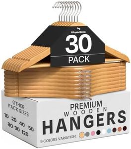 Utopia Home Wooden Hangers 30 Pack – Slim Suit Hangers Natural