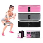 Resistance Bands for Legs and Butt, Fabric Exercise Bands Set, Thick Wide Stretch Fitness Bands, Non-Slip Workout Loop Bands, Booty Hip Bands for Women at Home or Gym (Pink, Grey, Black)