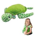 EcoBuddiez - Sea Turtle from Deluxebase. Large 37cm Soft Plush Animals made from Recycled Plastic Bottles. Eco-Friendly Cuddly Gift for Kids and Cute Stuffed Animal Toy for Toddlers.