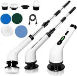 VEUU 9-in-1 Cordless Electric Spin Scrubber,Cleaning Brush Scrubber for Home, 400RPM/Mins-9 Replaceable Brush Heads-90Mins Work Time,Adjustable Size,2 Adjustable Speeds for Bathroom Shower Weekly Box
