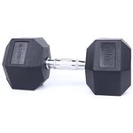 Kobo IMPORTED HOME GYM EXERCISE 20 KG X 2 (Total 40 KG) CARDIO AEROBIC TRAINING FITNESS GRIPPY HEX RUBBER DUMBBELL (Pair)