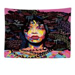 Ulticool - Frau Art Quotes Black Hair - Tapestry - 200 x 150 cm - Large Tapestry - Poster Decoration - Wallpaper - Picture - Curtain for Bed, Wall or Ceiling