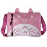 JOCHUI Canvas Anime Messenger Bag Girls Shoulder Bag Cute Satchel School Bag, Pink, Medium