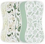 Yoofoss Baby Burp Cloths 100% Organic Cotton 5 Pack Burping Cloths for Babies Boys Girls Large 21''X10'' Extra Soft and Absorbent Leaf