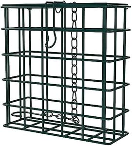 MEKKAPRO Suet Feeder for Outside Hanging with Metal Chain, Single Capacity Suet Holder, Bird Feed Recommended Suet Cage, Suet Bird Feeder Ideal for Clinging Birds, Woodpeckers, Nuthatches (Single)