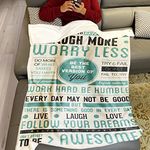 HommomH 50" x 80" Blanket Comfort Warmth Soft Cozy Air Conditioning Easy Care Machine Wash Be Awesome Quotes Inspirational Motivational Happiness Decorative