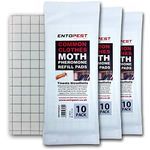 Entopest 30 Pack Pheromone Pads for Common Clothes Moth - Replacement Refill for Room & Wardrobe Hanger Control Traps (Tineola bisselliella)