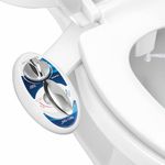 LUXE Bidet NEO 320 - Hot and Cold Water, Self-Cleaning, Dual Nozzle, Non-Electric Bidet Attachment for Toilet Seat, Adjustable Water Pressure, Rear and Feminine Wash, Lever Control (Blue)