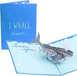 PopLife Humpback Whale Parent and Child 3D Pop Up Card - Mother's Day Gift, Whale Lover's Birthday, Graduation - for Mom, for Daughter, for Son, for Parent, for Dad