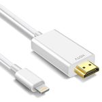 [MFi Certified] Lighting to HDMI Cable for iPhone to TV, iPhone to hdmi Adapter Compatible with iPhone/iPad, 1080P Digital AV Sync Screen Connector on HDTV/Monitor/Projector, Plug and Play-6.6Feet