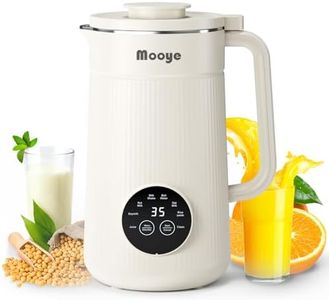 Mooye Automatic Nut Milk Maker Machine, 8 in 1 Soy Milk Maker, 35 oz Almond Machine Maker, 12-Hour Delay, Keep Warm, Non Dairy Beverages, Juice/Rice Paste/Clean/Milk Shake, 800W Heating, Self Cleaning