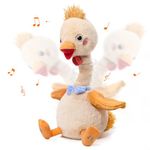 TUMAMA Dancing Talking Chicken Toy, Mimicking Twisting Neck Flapping Wings Electronic Pet Soft Plush Chick Toy,Singing, Recording, Repeating, Baby Toddler Interactive Toys for Boys Girls Gifts