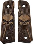 Zib Grips for 1911 Grips, 1911 Full Size, 1911 Punisher, Handgun Grips, 1911 Wood Grips, 1911 Grips Full Size, Punisher Grips, 1911 Accessories, Widely Fit 1911 Models (Punisher Rusty Walnut Classic)